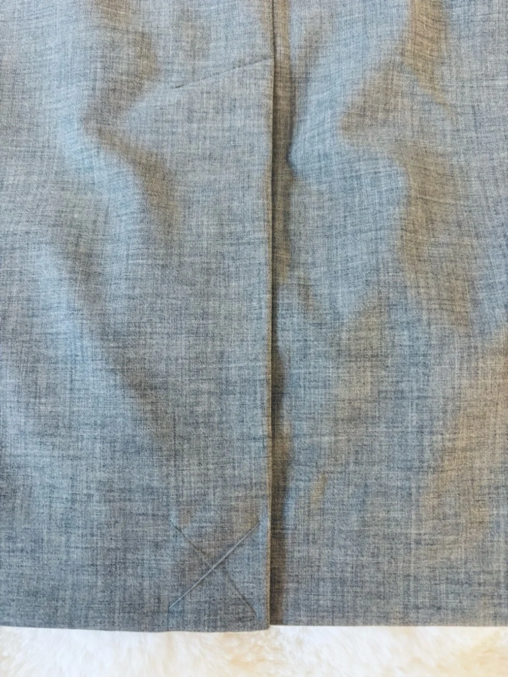 Talbots Skirt Gray Pencil Wool Blend zipper lined business casual office NWOT 14